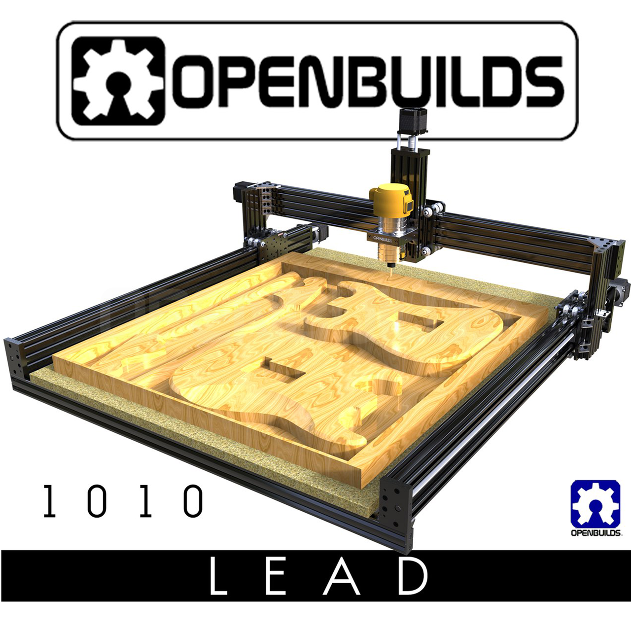 Machine OpenBuilds LEAD CNC Fraiseuse avec entraînement par broche  (1000x1000), moteurs pas à pas et montage sur le col Euro en kit | CONUCON