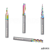 SharkBits Metal/Plastic Cutting/3D Milling 4 Pc CNC Bit Kit V2  3085-Bundle