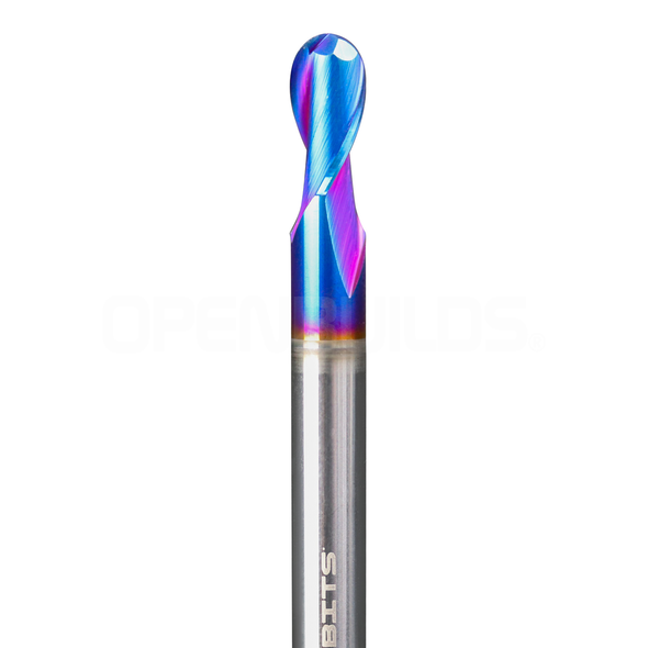 SharkBits Upcut 2 Flutes Solid Carbide Ball Nose End Mill 1/4" Nano Shield  SB-9014-NS