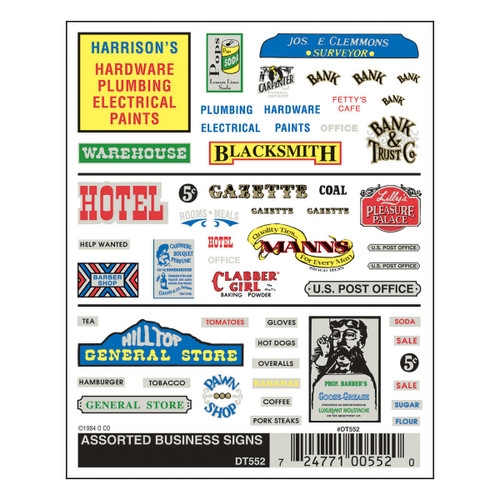 Dry Transfer Signs  -  Assorted Business Guides