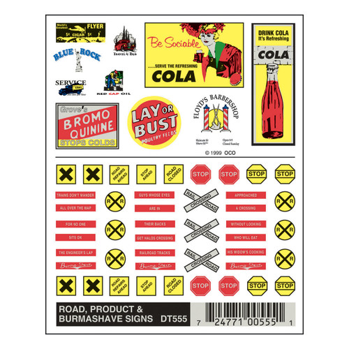 Dry Transfer Signs  -  Road, Product & Burma-Shave