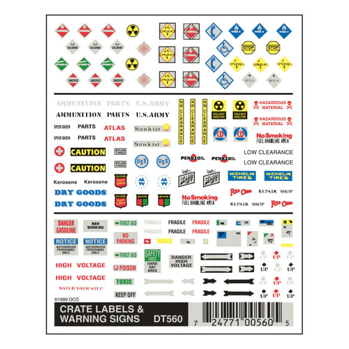 Dry Transfer Signs  -  Crate Labels & Warning