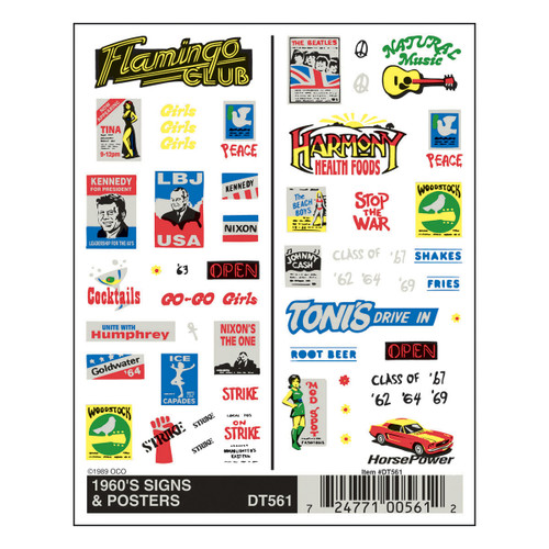 Dry Transfer Signs  -  1960's Signs & Posters