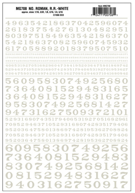 Model Graphics NOS Roman Railroad Lettering White