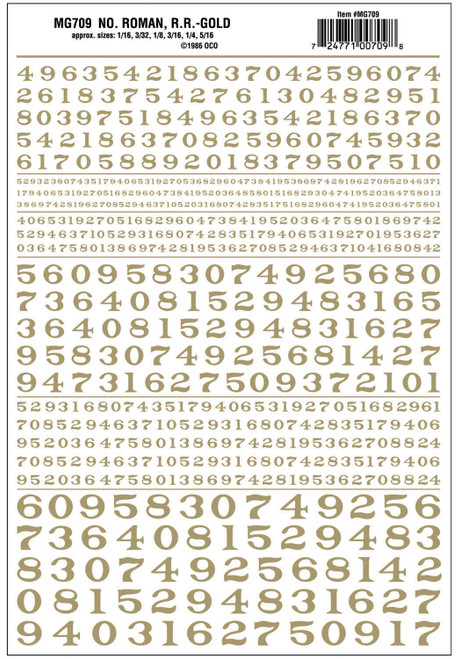 Model Graphics NOS Roman Railroad Lettering Gold