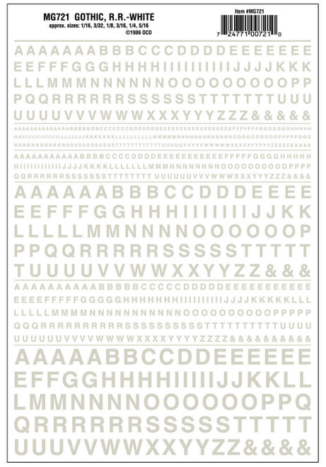 Model Graphics Gothic Railroad Lettering White
