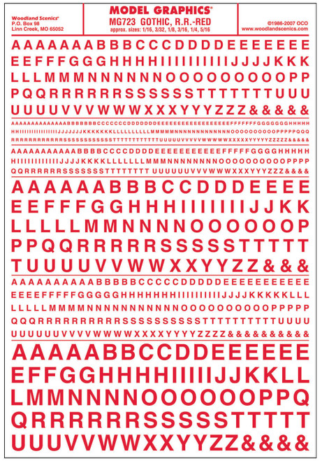 Model Graphics Gothic Railroad Lettering Red