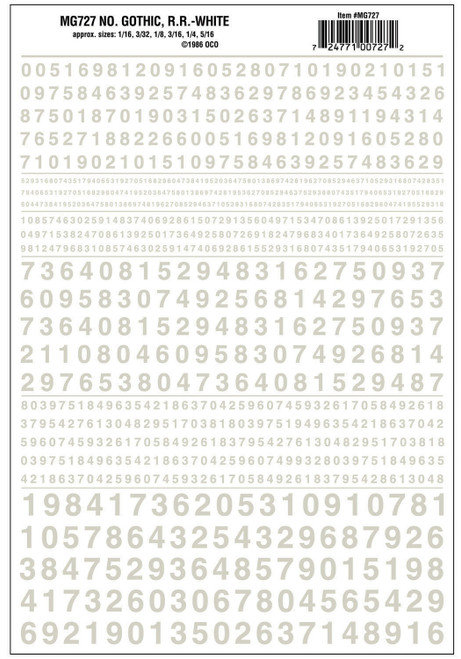 Model Graphics NOS Gothic Railroad Lettering White