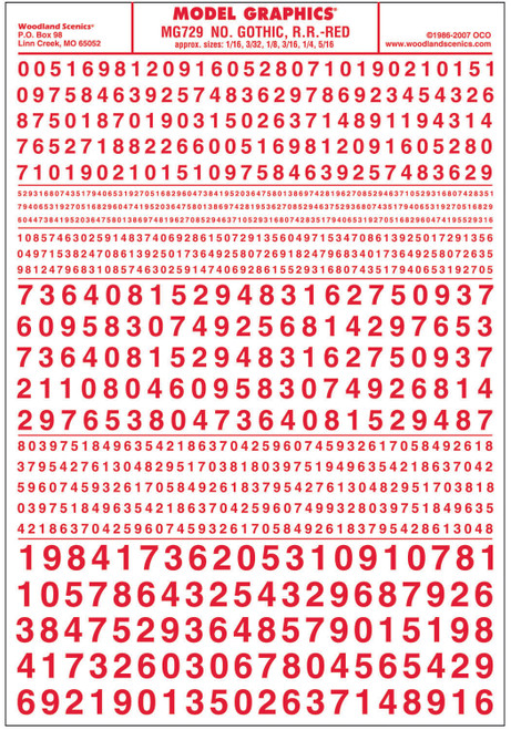 Model Graphics NOS Gothic Railroad Lettering Red