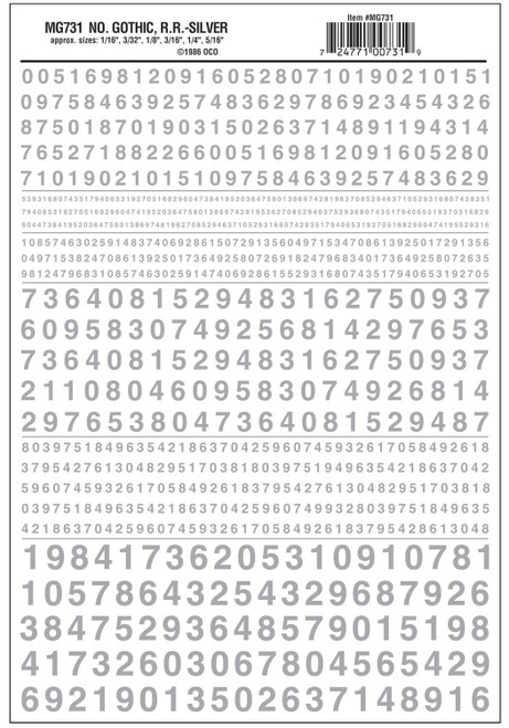 Model Graphics Gothic Railroad Lettering Silver