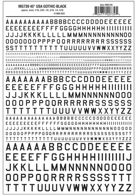 Model Graphics 45" USA Gothic Lettering Black
