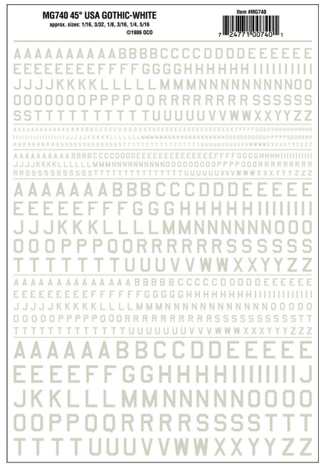 Model Graphics 45" USA Gothic Lettering White