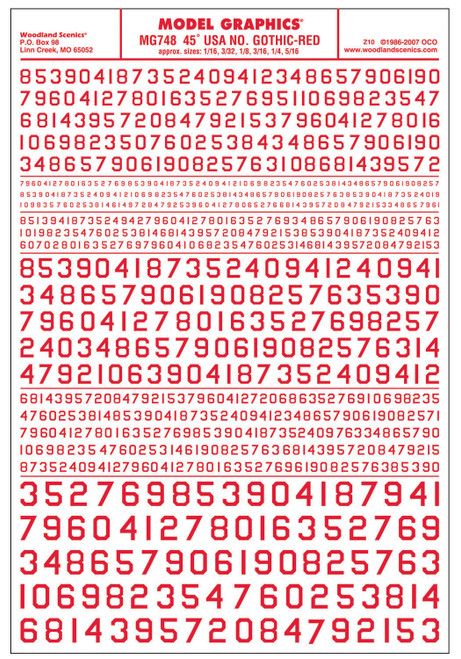 Model Graphics 45" USA Gothic NOS Lettering Red