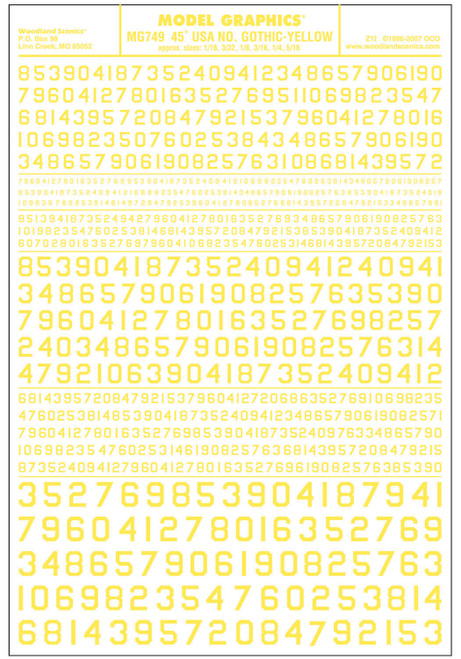Model Graphics 45" USA Gothic NOS Lettering Yellow