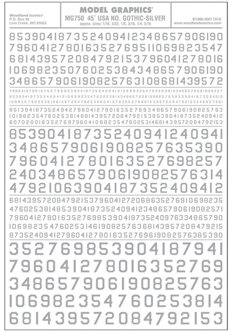 Model Graphics 45" USA Gothic NOS Lettering Silver