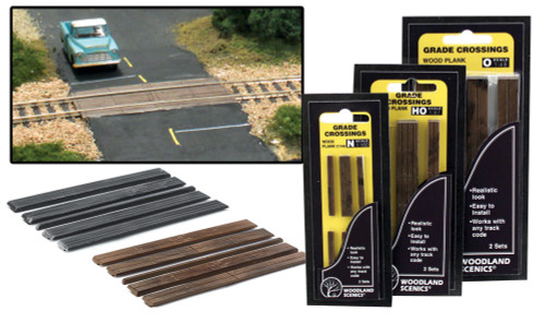 O Wood Plank Grade Crossing 2 pk