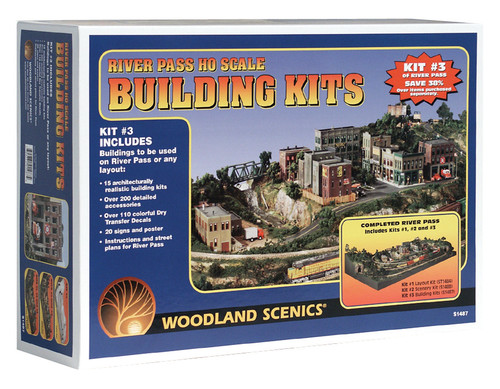 HO River Pass Building Scene Set