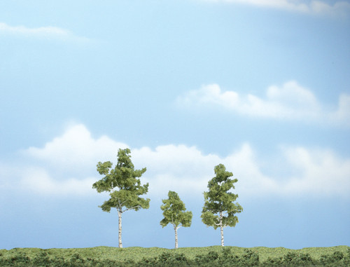 Premium Paper Birch Trees 3", 2-1/2", and 1-11/16" (3)