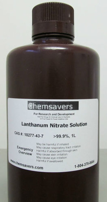 Lanthanum Nitrate Solution, >99.9%, Certified, 1L