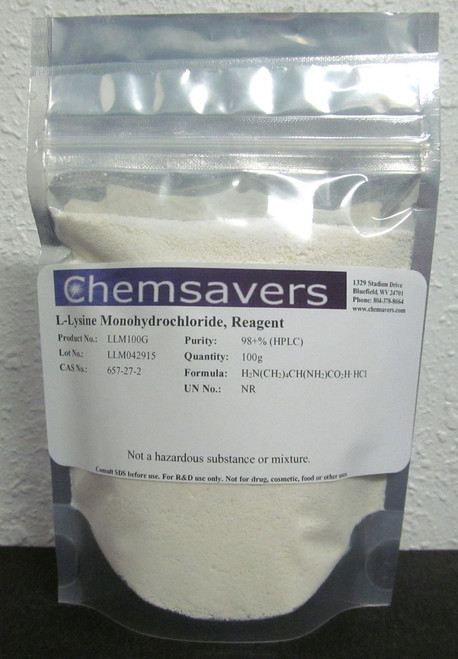 L-Lysine Monohydrochloride, Reagent, 98+% (HPLC), Certified, 100g