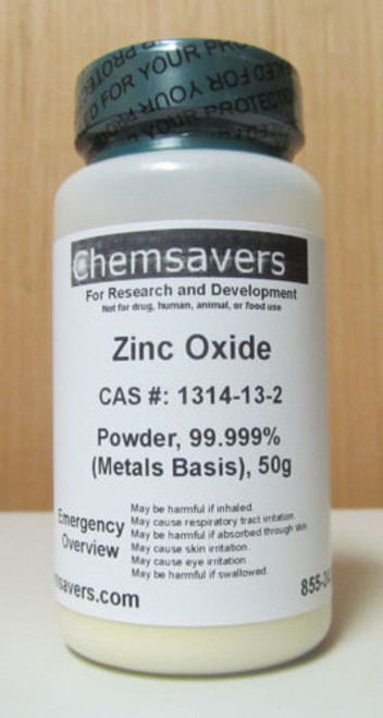 Zinc Oxide, Powder, 99.999% (Metals Basis), Certified, 50g