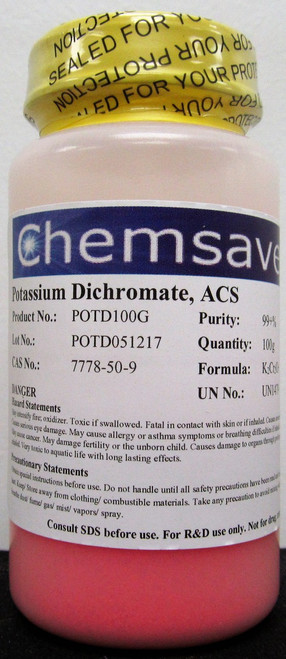 Potassium Dichromate, ACS, 99+%, 100g