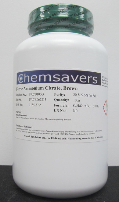 Ferric Ammonium Citrate, Brown, 16.5-18.5% (as Fe), 100g
