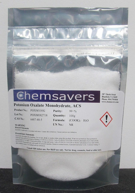 Potassium Oxalate Monohydrate, ACS, 99+%, 100g