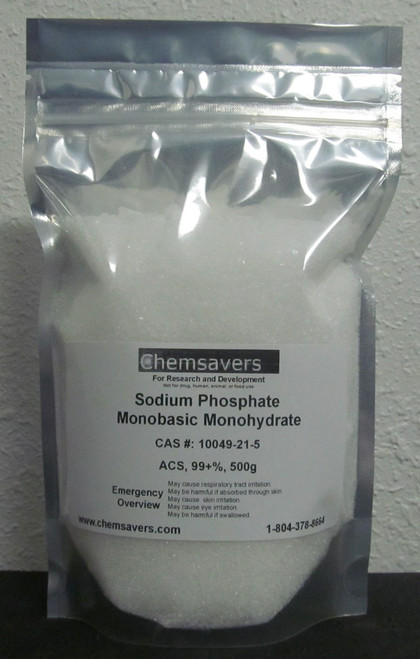 Sodium Phosphate Monobasic Monohydrate, ACS, 99+%, Certified, 500g