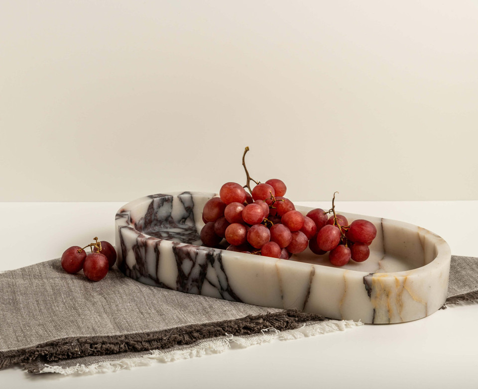 Touch of Luxury for Your Home - Calacatta Viola Marble Oval Tray Catchall