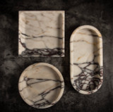 Calacatta Viola Marble Oval Tray Catchall