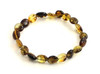 bean olive bracelet stretch elastic band jewelry green polished brown amber baltic 3