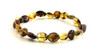 bean olive bracelet stretch elastic band jewelry green polished brown amber baltic