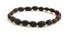 bean olive bracelet stretch elastic band jewelry Cherry unpolished black amber baltic raw