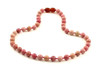 rhodonite 6mm 6 mm pink gemstone necklace knotted jewelry beaded 3