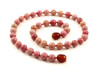 rhodonite 6mm 6 mm pink gemstone necklace knotted jewelry beaded 2