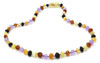 Mix, Amethyst, Raw, Necklace, Multicolor, Violet, Teething, Amber, Baltic Jewelry 3