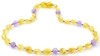 Unpolished Lemon Olive Amber Teething Necklace Mixed With Amethyst 3