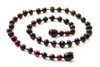 Teething, Cherry, Black, Necklace, Polished, Baltic, Amber, Beaded, Knotted 2