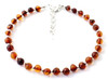 Amber, Baltic, Anklet, Jewelry, Silver, Cognac, Sterling 925, Adjustable, Polished 3