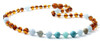 Gemstone, Baltic Amber, Cognac, Aquamarine, Necklace, Labradorite, Teething