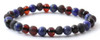 Stretch Bracelet, Adult, Lapis Lazuli, Amber, Baltic Jewelry, Cherry, Raw, Polished