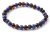 Stretch Bracelet, Adult, Lapis Lazuli, Amber, Baltic Jewelry, Cherry, Raw, Polished 3