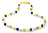 Necklace, Teething, Raw, Aquamarine, Unpolished, Blue, Baltic Amber, Boy 3