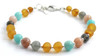 Labradorite, Honey, Raw, Baltic, Unpolished, Amber, Sunstone, Green, Amazonite, Bracelet