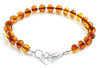 Silver, Bracelet, Cognac, Sterling 925, Baltic Amber, Polished, Jewelry, Beaded 3