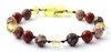 Leopardskin Jasper, Red Jasper, Lemon Amber, Bracelet, Anklet, Jewelry, Teething