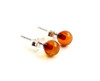 Earrings, Stud, Amber, Studs, Cherry, Cognac, Polished, Jewelry, Baltic, Minimalist, Small 3