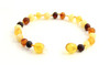 Anklet, Raw, Mix, Bracelet, Unpolished, Baltic, Teething, Amber, Multicolor 3