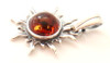 Pendant, Sun, Silver, Amber, Sterling 925, Baltic, Jewelry, Small, Minimalist 2